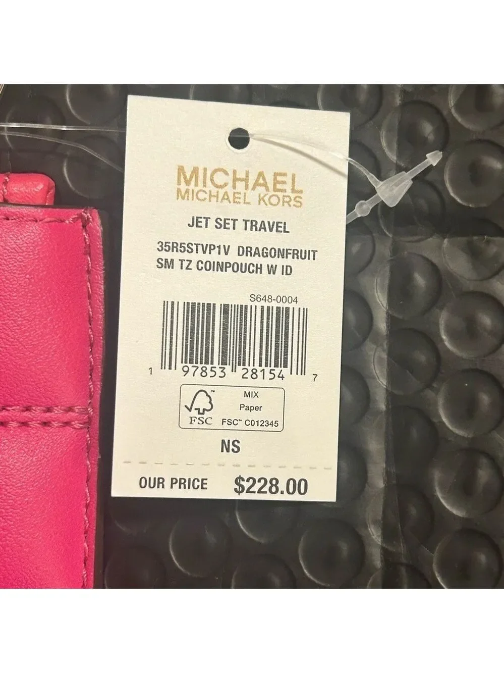 Michael Kors Pink Card Holder with Keychain